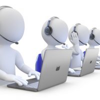 Employees working in a call center